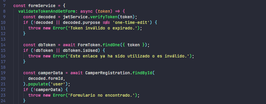 Captura de pantalla del Sistema Integral Universitario (SIE)